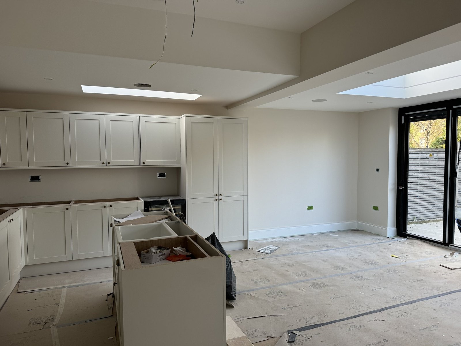 Kitchen units in, before the final floor and decoration.