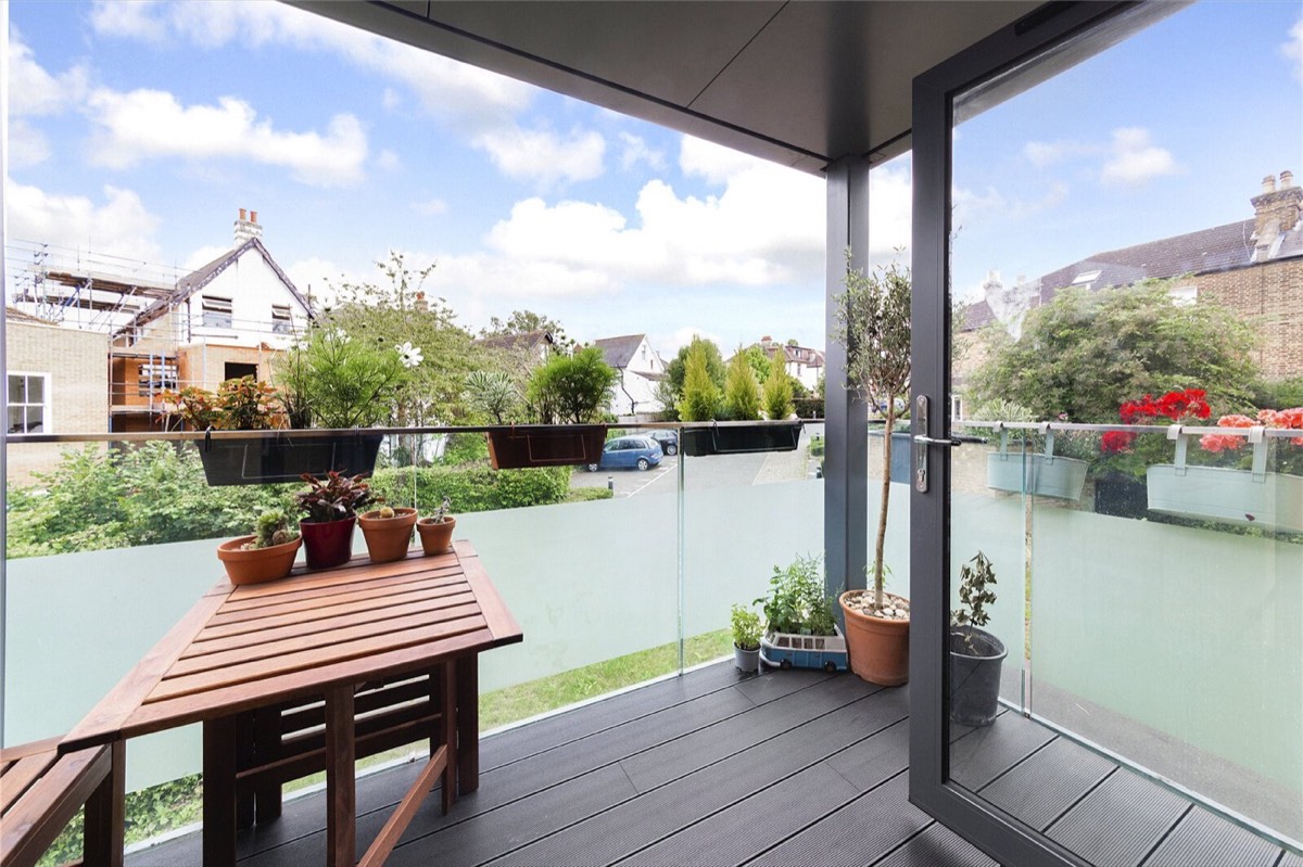 One of the five balconies cut into an existing flat
